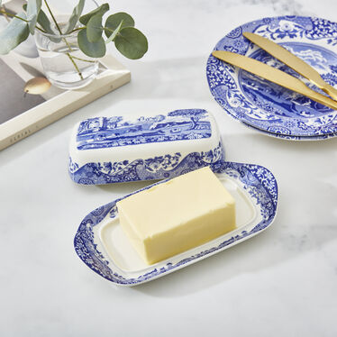 Blue Italian Butter Dish